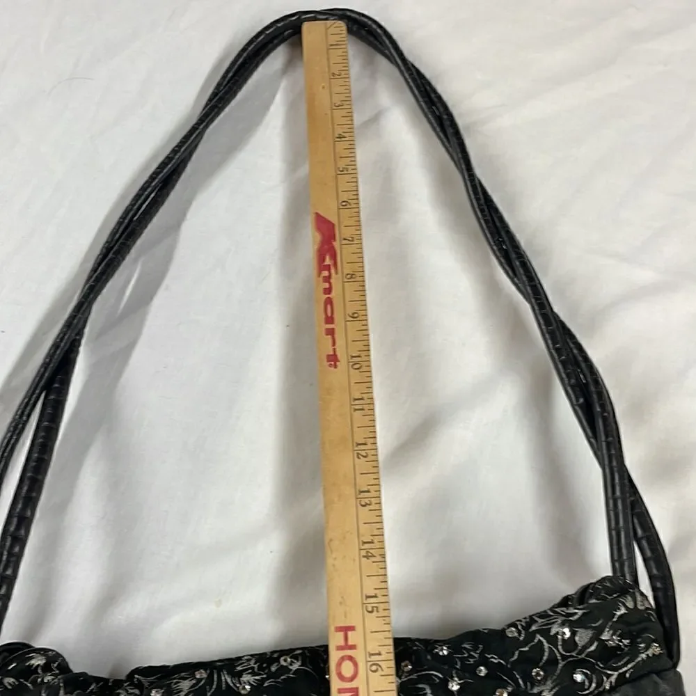 VTG Vintage Rita Diana for Mylinka Made in the USA Black w/ Rhinestones Purse